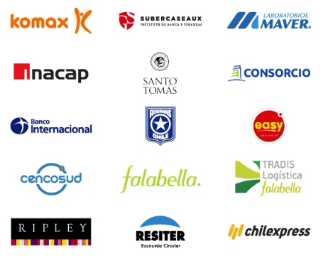 Clientesd e MAS Consultores del sector y salud: Komax, Instituto Subercaseaux, Laboratorios Maver, Inacap, Santo Tomás, Consorcio, Banco Internacional, Aduanas de Chile, Easy, Cencosud, Falabella, Tradis Logística, Ripley, Resiter y Chilexpress.